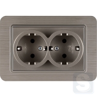 Розетка подвійна із заземленням 16A/220V Arvia Electric Lavin Мідь (21 28 4000 907)